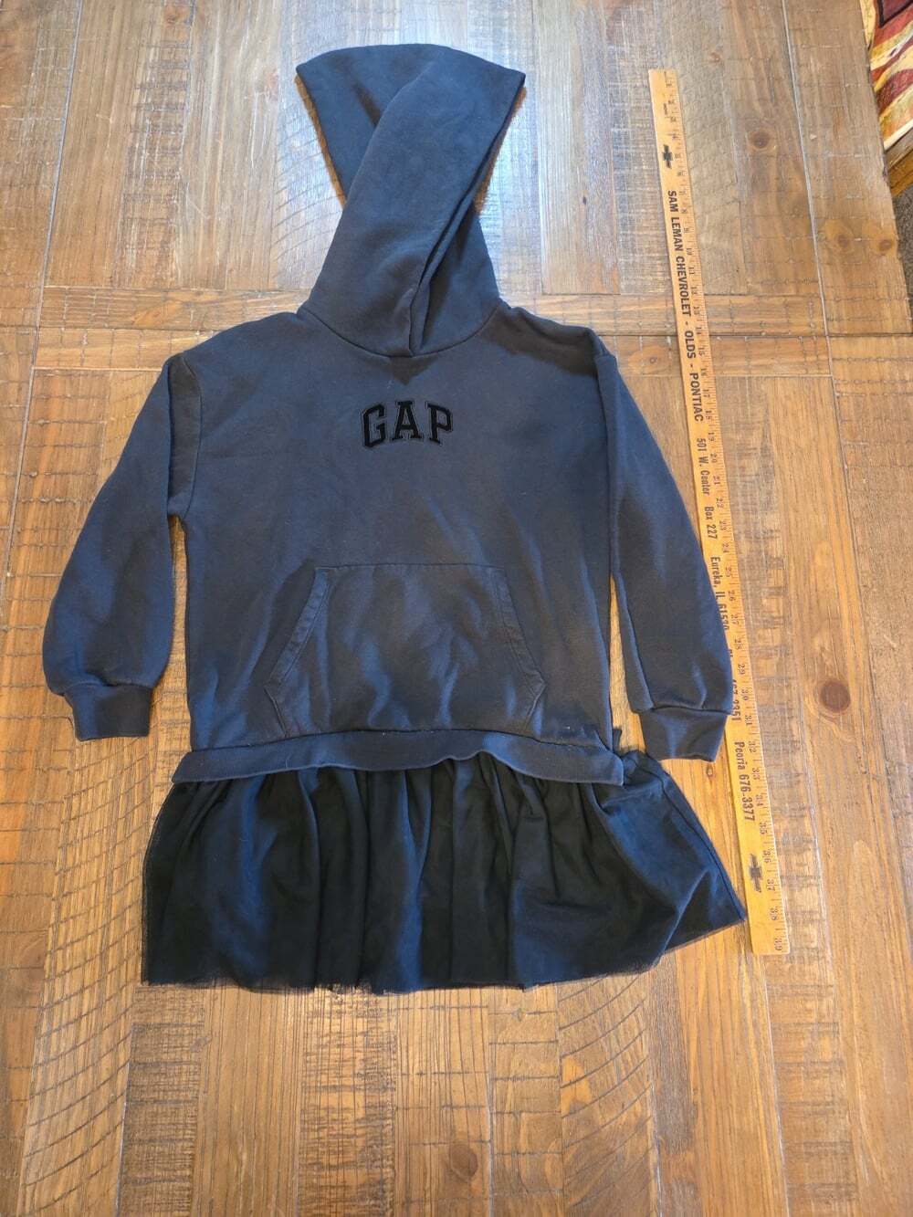 Gap Kids Black Wicked Soft Hooded Sweatshirt Jumper Dress Size 10